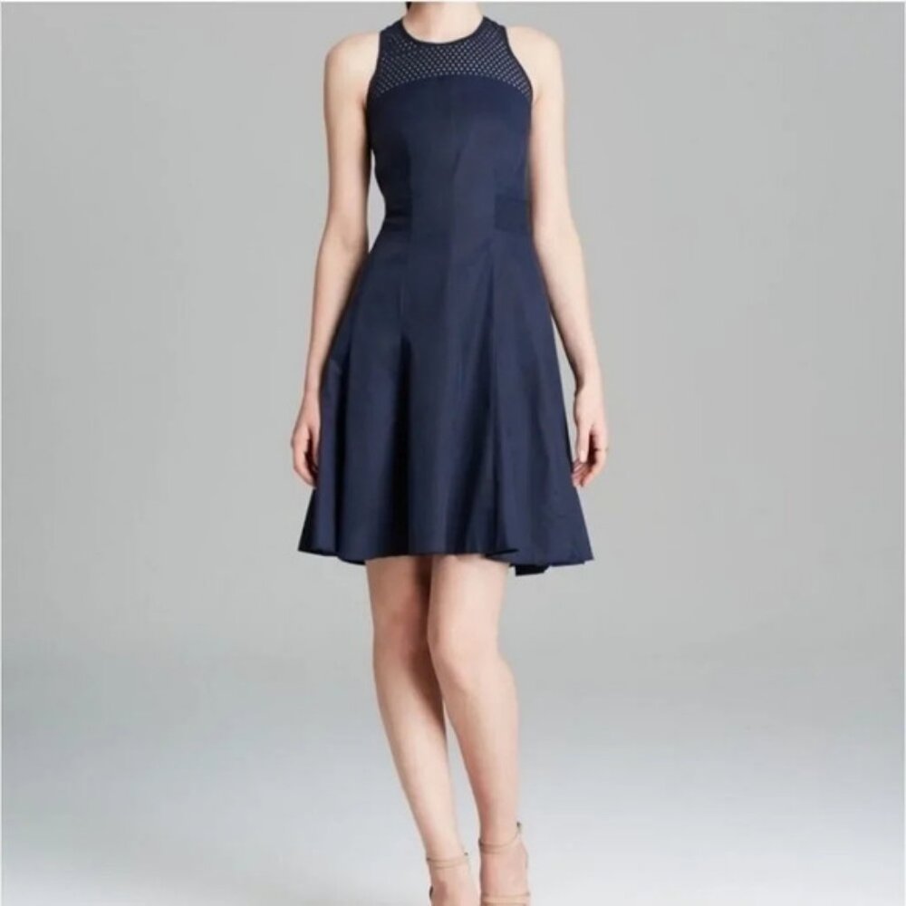 Rebecca Taylor Laser Cut Flare Midi Dress